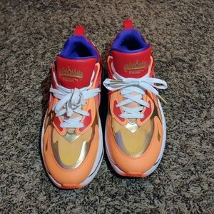Puma Orange and Gold Sneakers Athletic Design